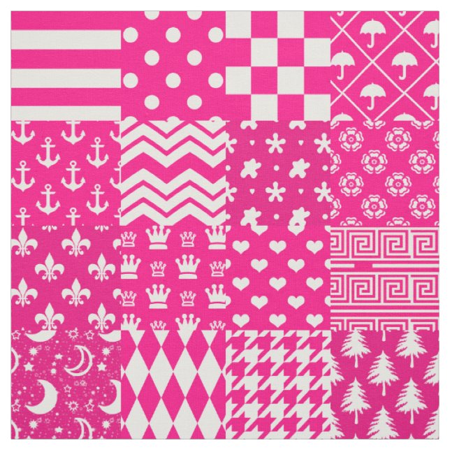 Design des Patchwork-Designs in rosa, gemischten M Stoff (Muster)