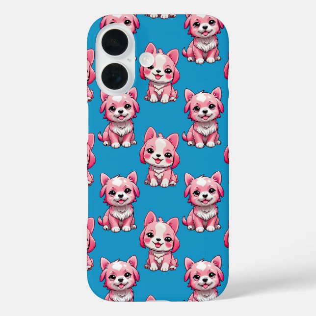 Design des Pink Puppy Docks - Blau Case-Mate iPhone Hülle (Rückseite)
