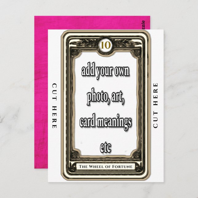 Design des Räders der Glücksspiel-Tarot-Karte Postkarte (Vorne/Hinten)
