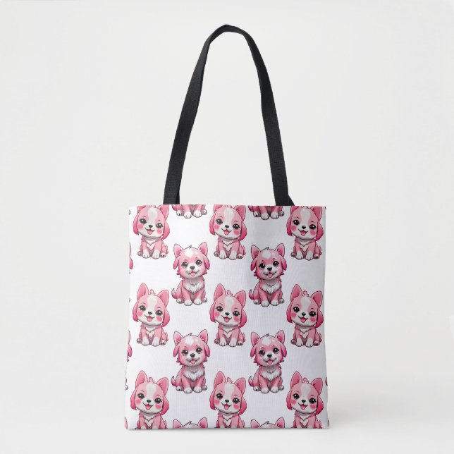 Design des rosa Welpen-Hundes - weiß (Vorderseite)