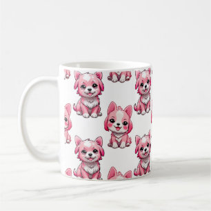 Design des rosa Welpen-Hundes - weiß Kaffeetasse