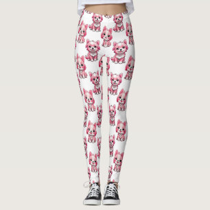 Design des rosa Welpen-Hundes - weiß Leggings