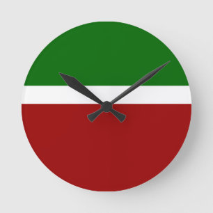 Design des roten grünen Blocksticks Runde Wanduhr