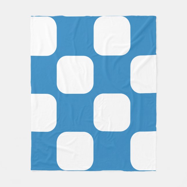 Design des Royal Pastel Blue & White Squirre Muste Fleecedecke (Vorderseite)
