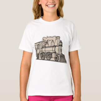 Design des T - Shirt für Vintage Dampflokomotive