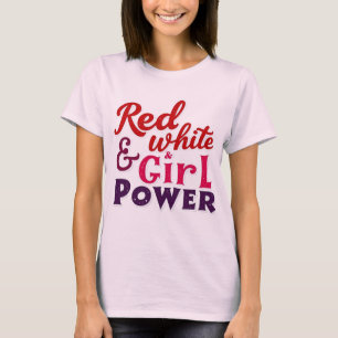 Design des T - Shirt Red, White & Girl Power