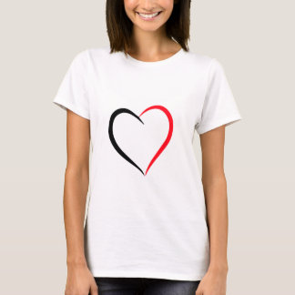 Design des T - Shirt "Schwarzes und Rotes Herz"