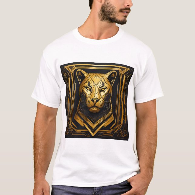 Design des T - Shirt Tribal Geometric Lion (Vorderseite)