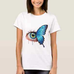 Design des T - Shirt von Augen und Schmetterlingen