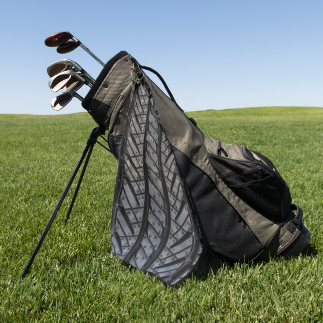 Design des Themas "Black Rubber Tire Thread Automo Golfhandtuch (Gras)