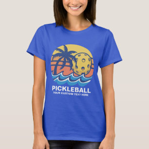 Design des tropischen Pickleball-Strandes - Spaß i T-Shirt