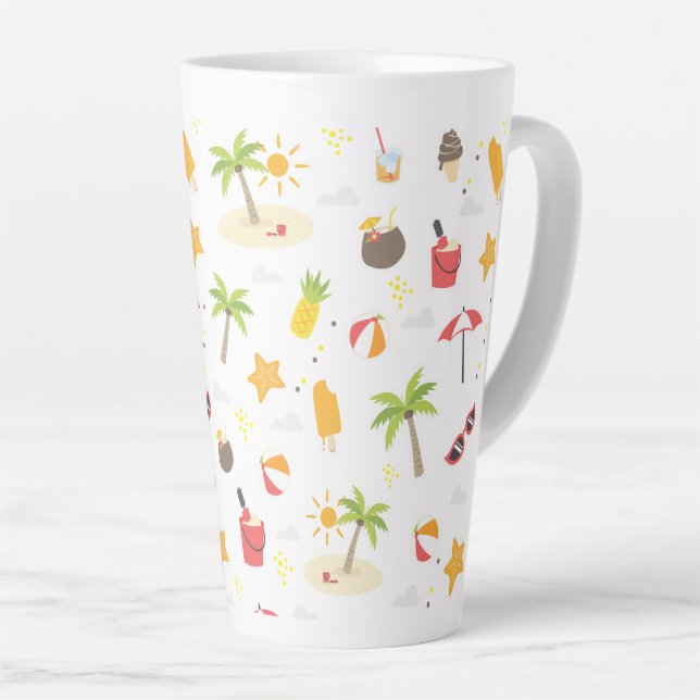 Design des tropischen Sommerstrandes Milchtasse (Rechte Ecke)