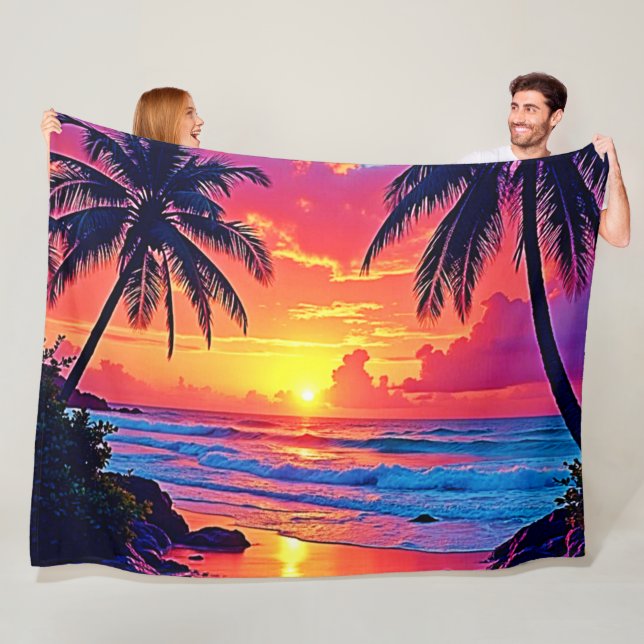 Design des tropischen Sonnenuntergangs Fleecedecke (Beispiel)