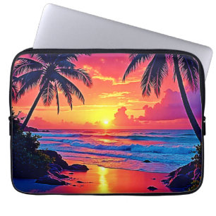 Design des tropischen Sonnenuntergangs Laptopschutzhülle
