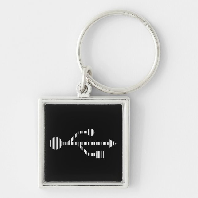Design des USB LOGO BAR CODE-Computermusters Schlüsselanhänger (Vorne)