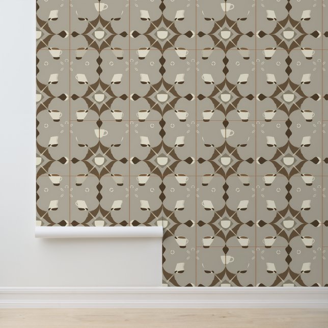 Design des Vintagen Kaffeecups Tapete (Anwendung)