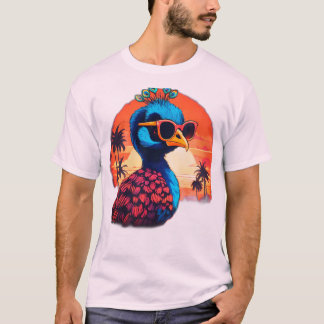 Design des Vintagen Retro-Pfau-T - Shirt: Sonnenun T-Shirt