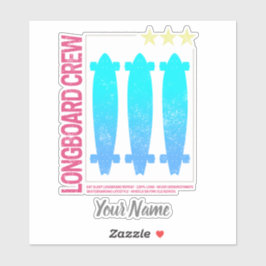 Design des Vintagen Skaters auf der Longboard-Retr Aufkleber