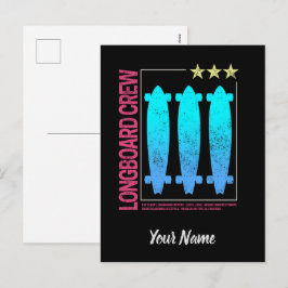 Design des Vintagen Skaters auf der Longboard-Retr Feiertagspostkarte