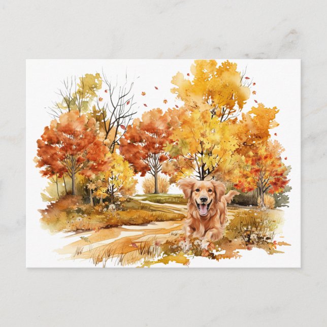 Design des Wasserfarbenfalles - Golden Retriever Postkarte (Vorderseite)