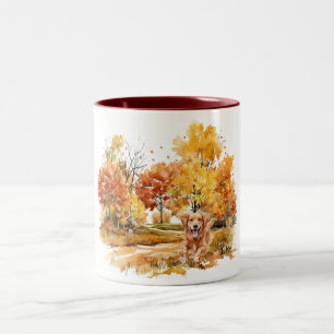 Design des Wasserfarbenfalles - Golden Retriever Zweifarbige Tasse