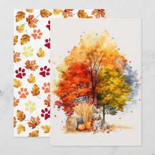 Design des Wasserfarbenfallhundes - Corgi Karte