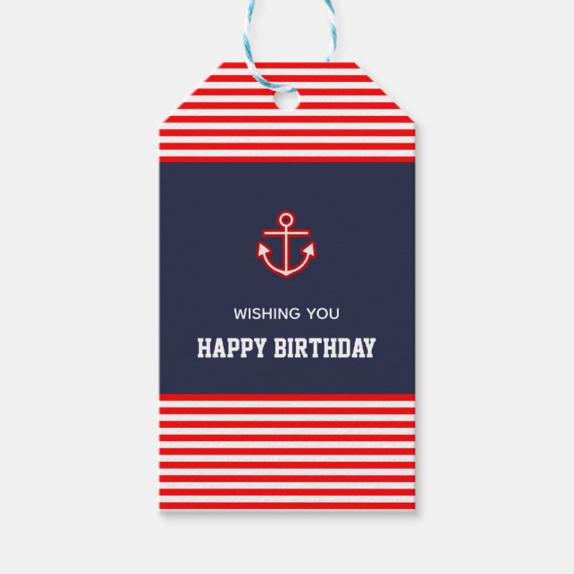 Design des weißen Ankerbetts der Marine Geschenkanhänger (Vorderseite)