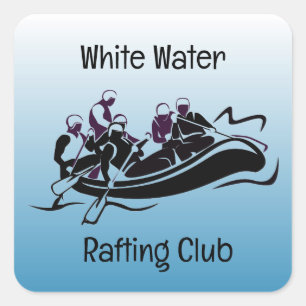 Design des White Water River Rafting Quadratischer Aufkleber