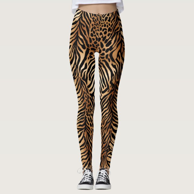 Design des "Wild Animal Symmetric Pattern" 3 Leggings (Vorderseite)