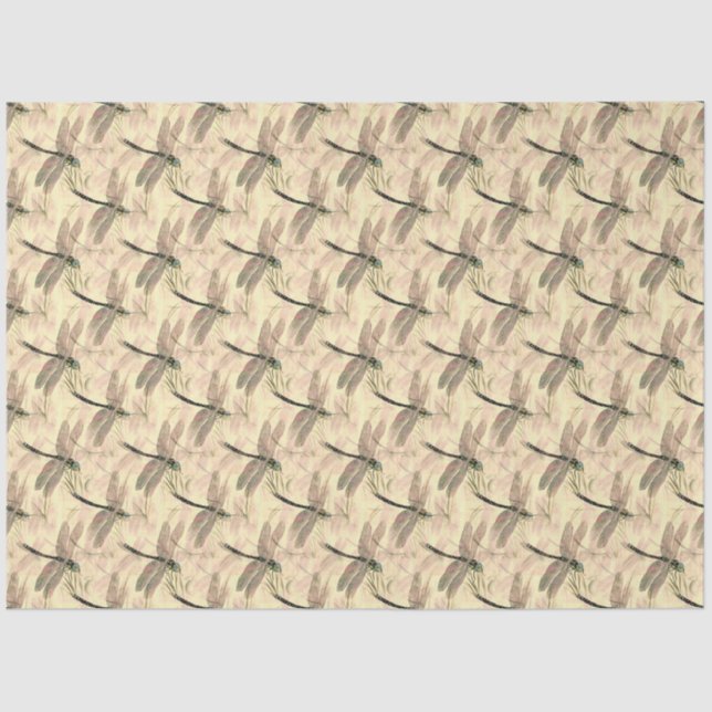 Design-Design für Dragonfly Artistic Gold Seidenpapier (Vorderseite)