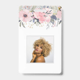 Design Eigene Hübsche Girly Pink Blumengestation Ausweis