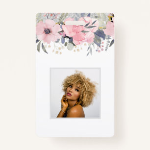 Design Eigene Hübsche Girly Pink Blumengestation Ausweis