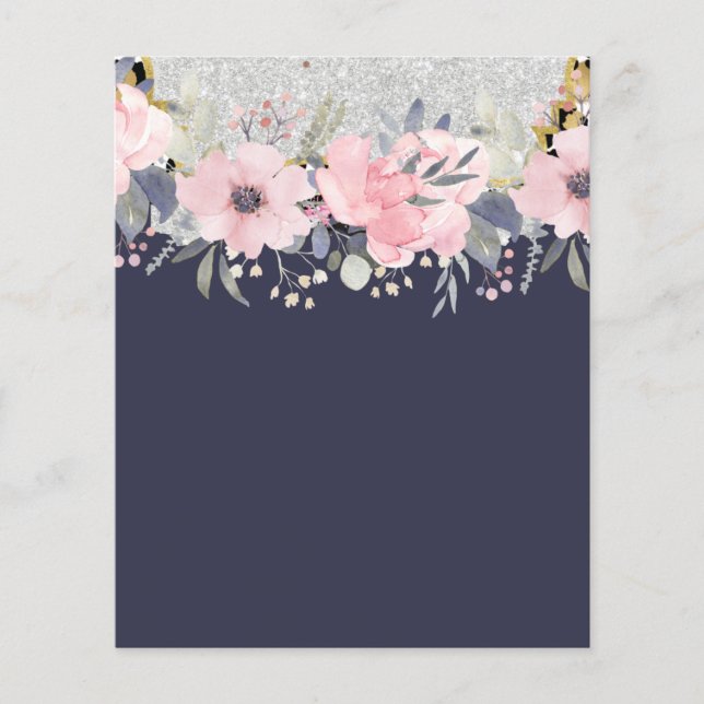 Design Eigene Hübsche Girly Pink Blumengestation Flyer (Vorne)