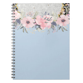 Design Eigene Hübsche Girly Pink Blumengestation Notizblock