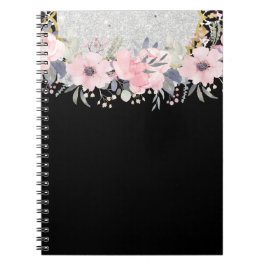 Design Eigene Hübsche Girly Pink Blumengestation Notizblock