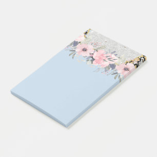 Design Eigene Hübsche Girly Pink Blumengestation Post-it Klebezettel