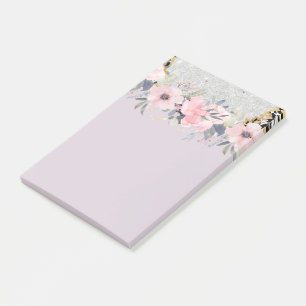 Design Eigene Hübsche Girly Pink Blumengestation Post-it Klebezettel