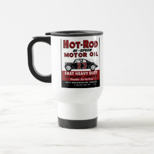 Design einer alten Blechdose für Hot-Rod-Motoröl Reisebecher