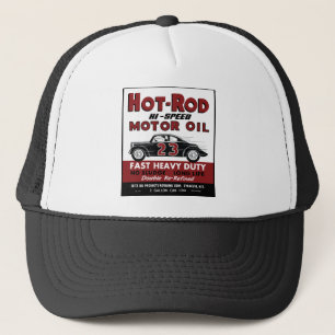 Design einer alten Blechdose für Hot-Rod-Motoröl Truckerkappe