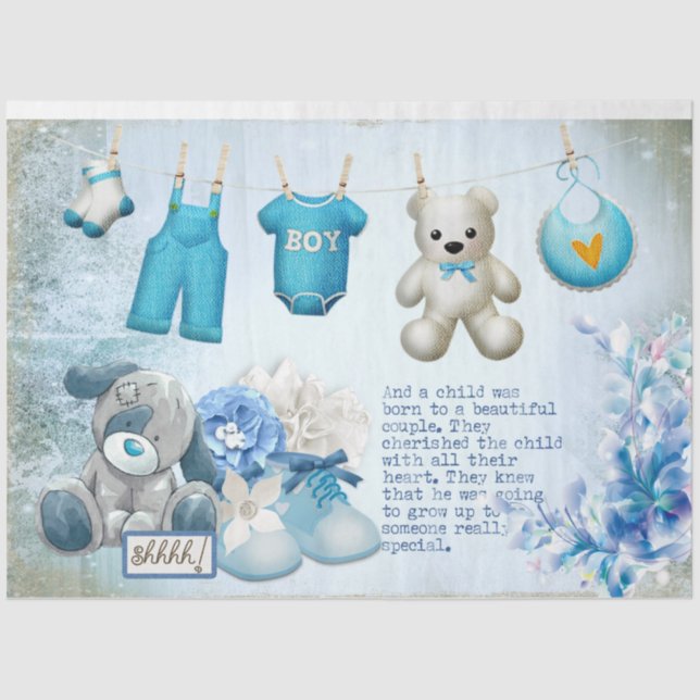 Design einer Baby Boy Series 1 Seidenpapier (Vorderseite)