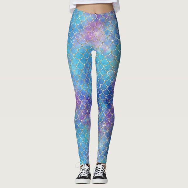 Design einer Meerjungfrau-Galaxie-Serie 9 Leggings (Vorderseite)