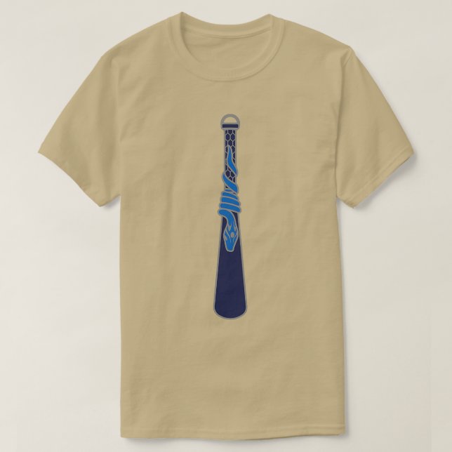 Design einer Schlange um einen Wasserfall silberbl T-Shirt (Design vorne)