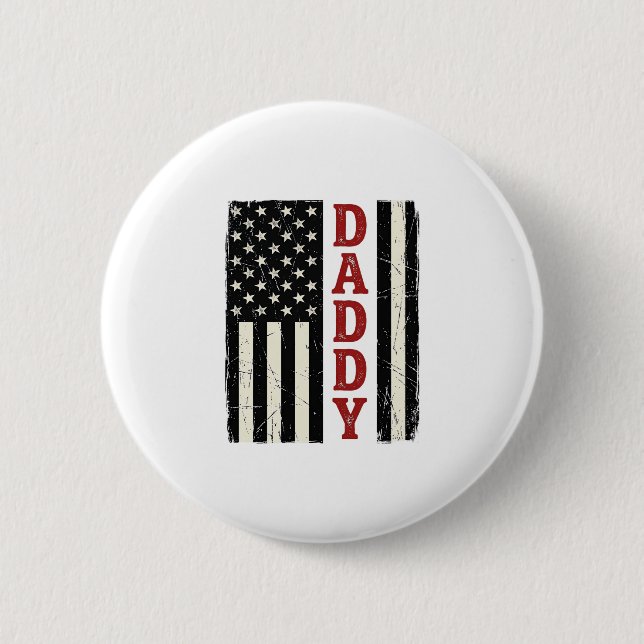 Design eines gestressten Daddy American Flag-Shirt Button (Vorderseite)