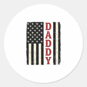 Design eines gestressten Daddy American Flag-Shirt Runder Aufkleber