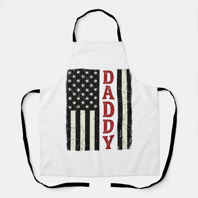 Design eines gestressten Daddy American Flag-Shirt Schürze (Vorderseite)