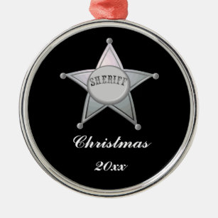 Design eines individuellen Sheriff Abzeichen Star  Ornament Aus Metall