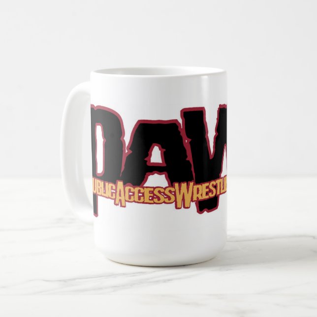 Design eines PAWA-Logos auf einer Kaffeetasse (Vorderseite Links)