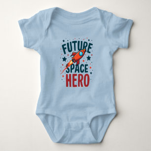 Design eines Retro-Raketenraumschiffs für den zukü Baby Strampler