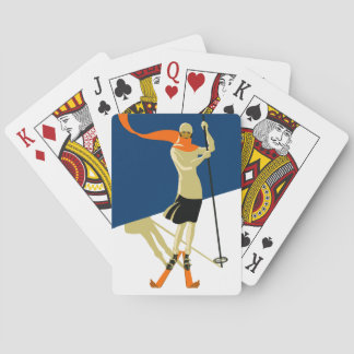 Design eines Vintage-Skiers aus den 1920er Jahren Spielkarten