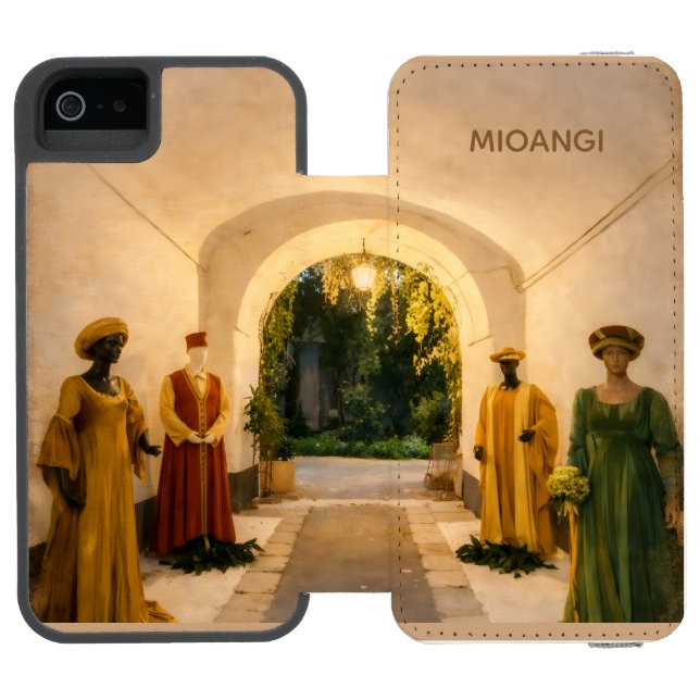 Design elegante e raffinato incipio iPhone Geldbeutel-Hülle (Folio Geöffnet)